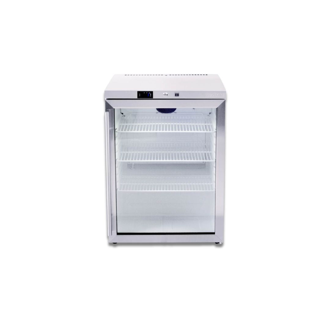 Bromic under bench single glass door display bar fridge for cafés and bars
