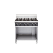 Cobra C9D 900mm commercial gas cooktop with 6 open burners and stainless-steel cabinet base