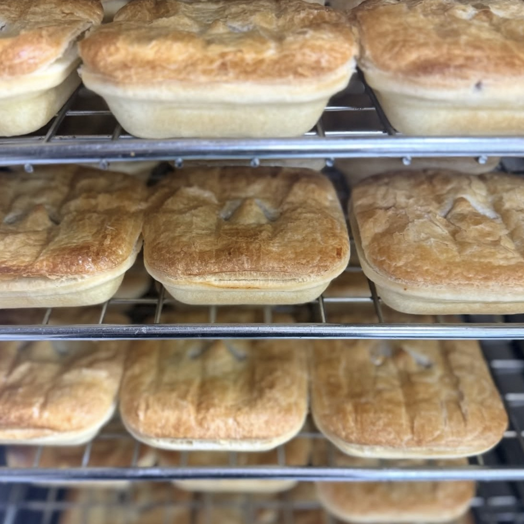 Pies on cooling racks