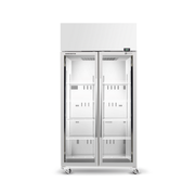 Skope TME1000N-A
 two glass door upright commercial display fridge with LED lighting and adjustable shelves