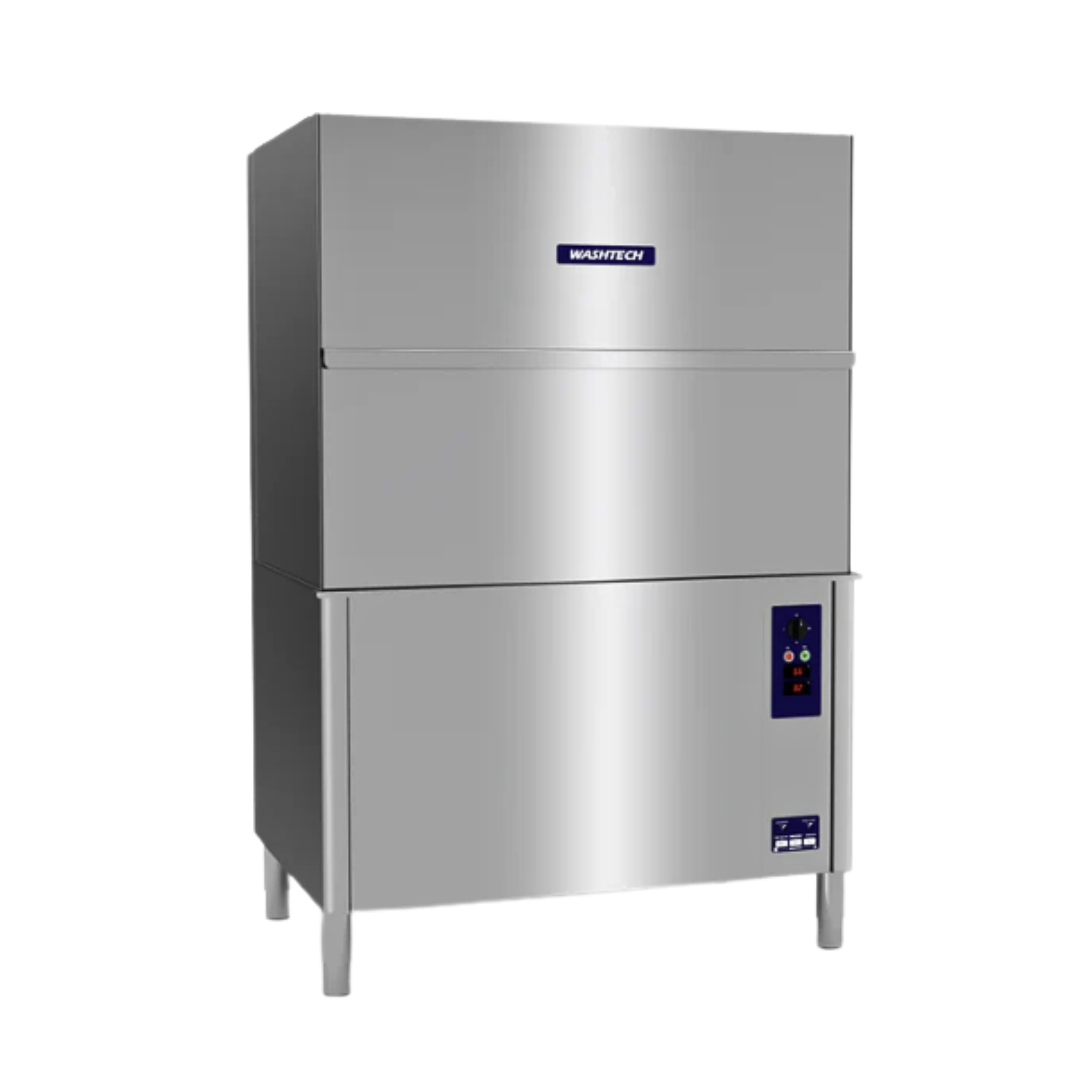 Washtech PW2
 commercial warewasher washing pots, trays and GN pans in a busy restaurant kitchen