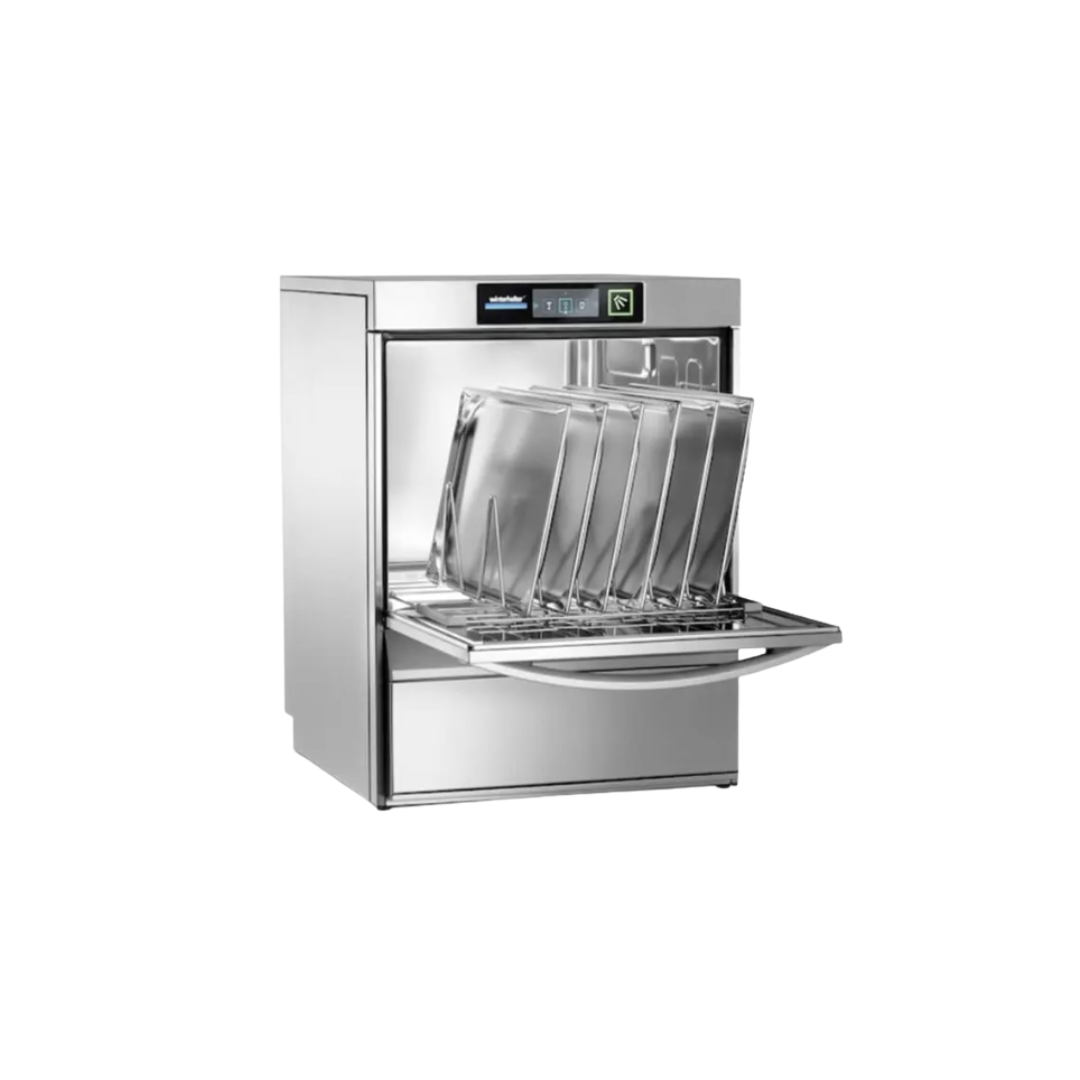 Winterhalter UC-XL commercial undercounter dishwasher for bakeries and  commercial kitchens